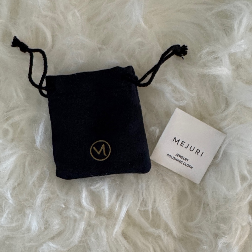 Mejuri Black Jewelry Pouch + Brand Card | POUCH and Polishing Cloth ONLY